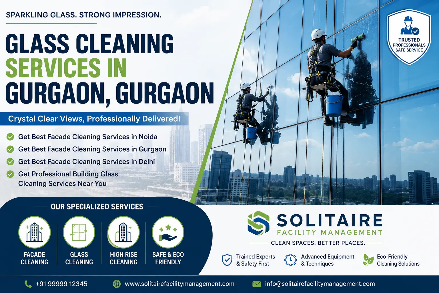 Glass Cleaning Services in Gurgaon, Gurgaon – Professional Facade & Building Glass Cleaning