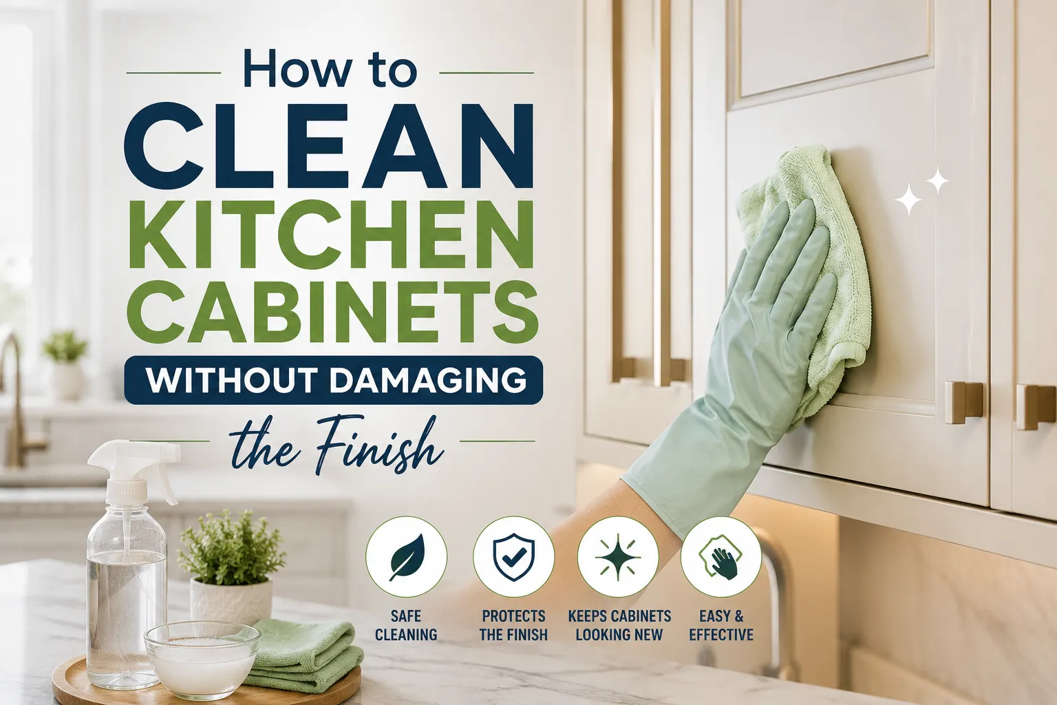 How to Clean Kitchen Cabinets Without Damaging the Finish
