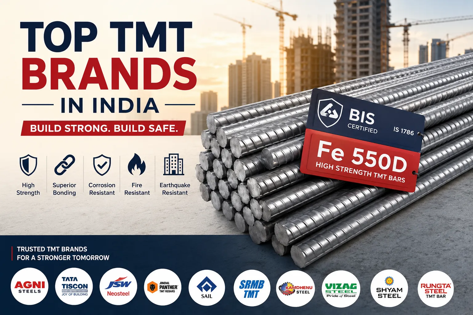 Top TMT Brands in India: How Quality TMT Bars Increase the Life of Your Building | Agni Steels