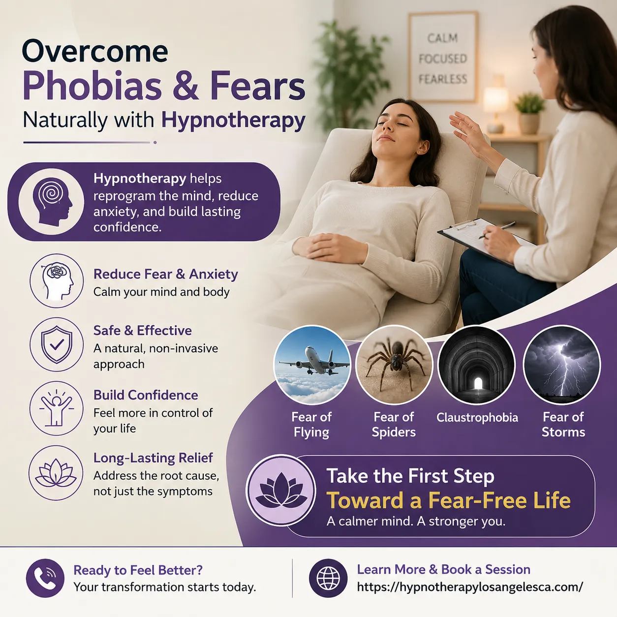 Benefits of Hypnotherapy for Phobias and Fears for LA Patients