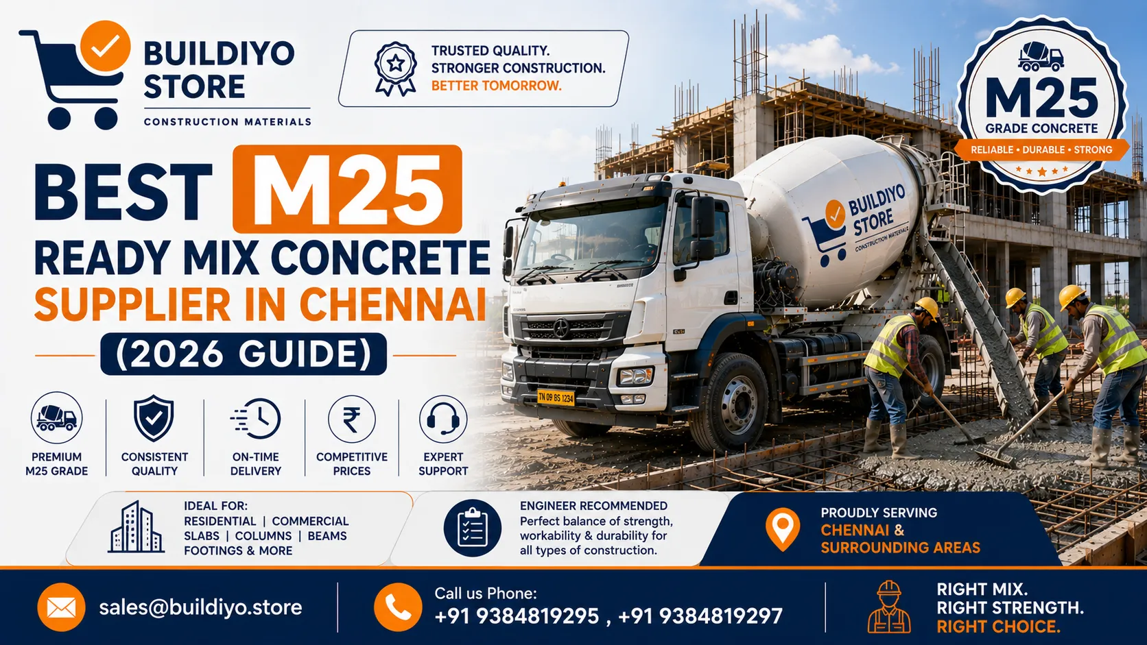 Best M25 Ready Mix Concrete Supplier in Chennai (2026 Guide)