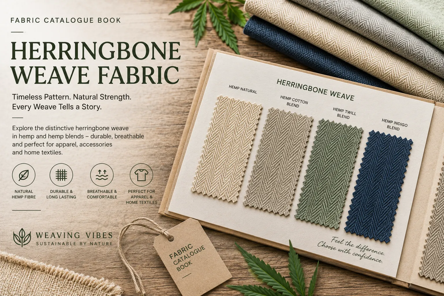 Herringbone Weave Fabric: A Closer Look via Our Fabric Catalogue Book