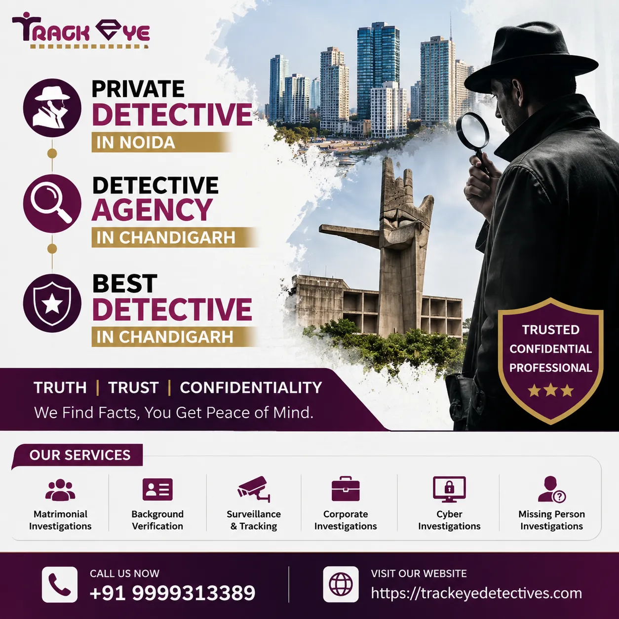 Private Detective in Noida, Detective Agency in Chandigarh & Best Detective in Chandigarh – Professional Investigation Services You Can Trust