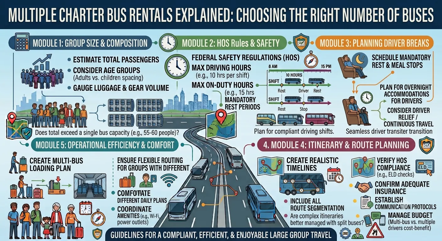 Multiple Charter Bus Rentals Explained: Choosing the Right Number of Buses