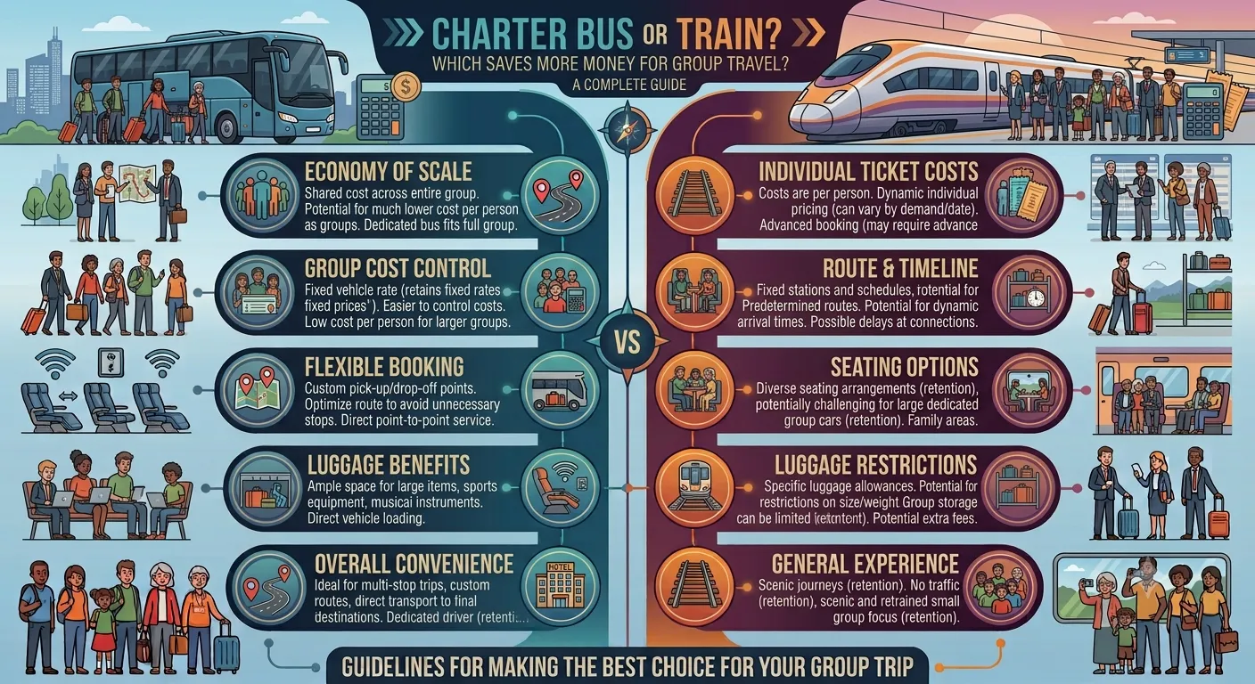 Charter Bus or Train? Which Saves More Money for Group Travel?