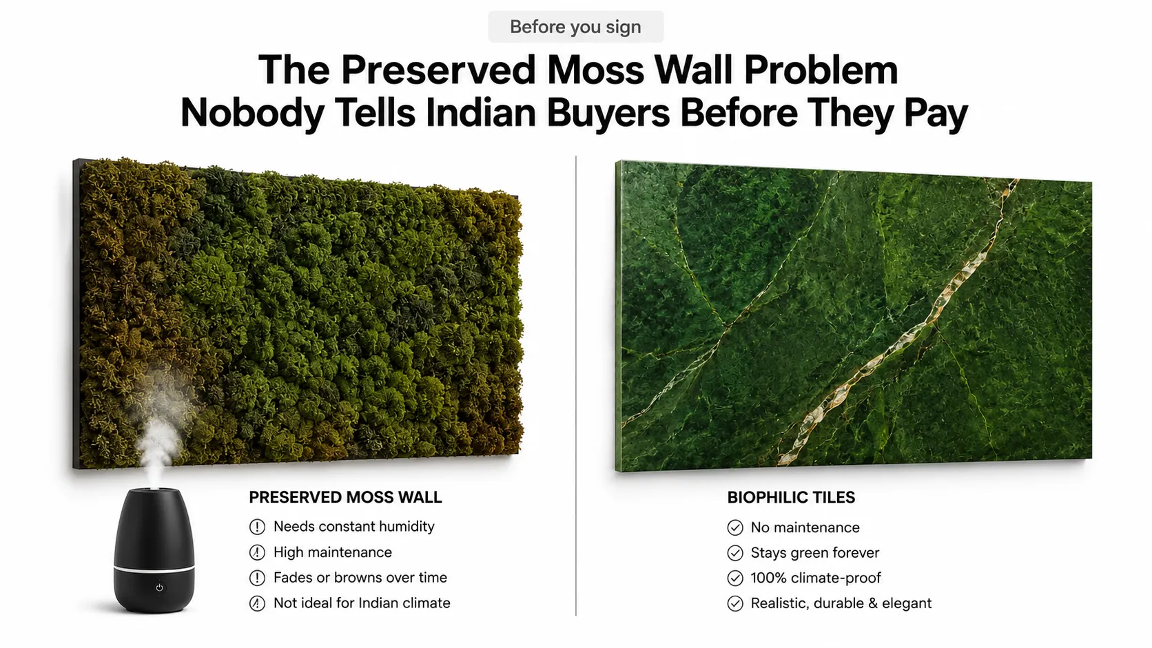 The Preserved Moss Wall Problem Nobody Tells Indian Buyers Before They Pay
