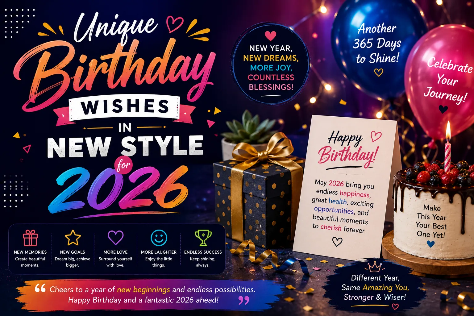 Unique Birthday Wishes in New Style for 2026