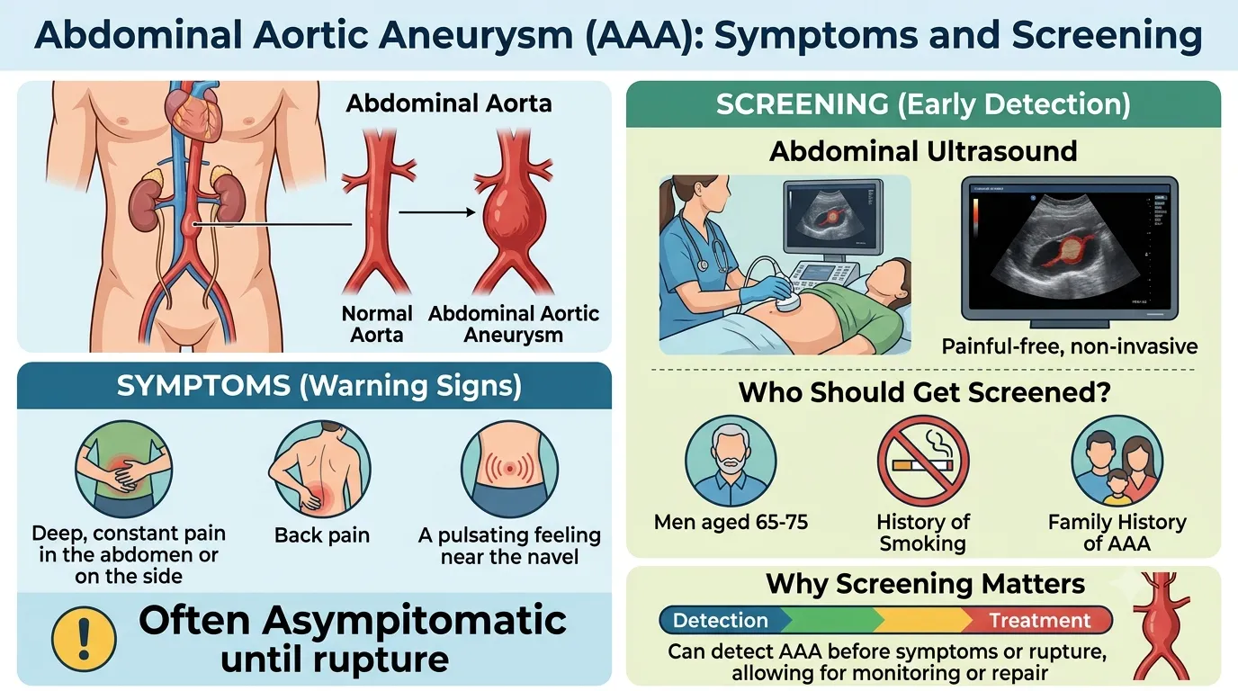 Abdominal Aortic Aneurysm: Symptoms and Screening