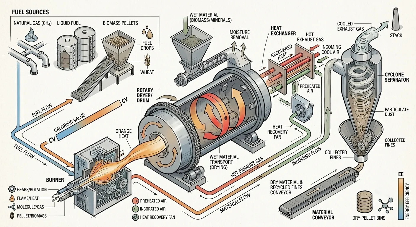 Calorific value in industrial thermal processing systems