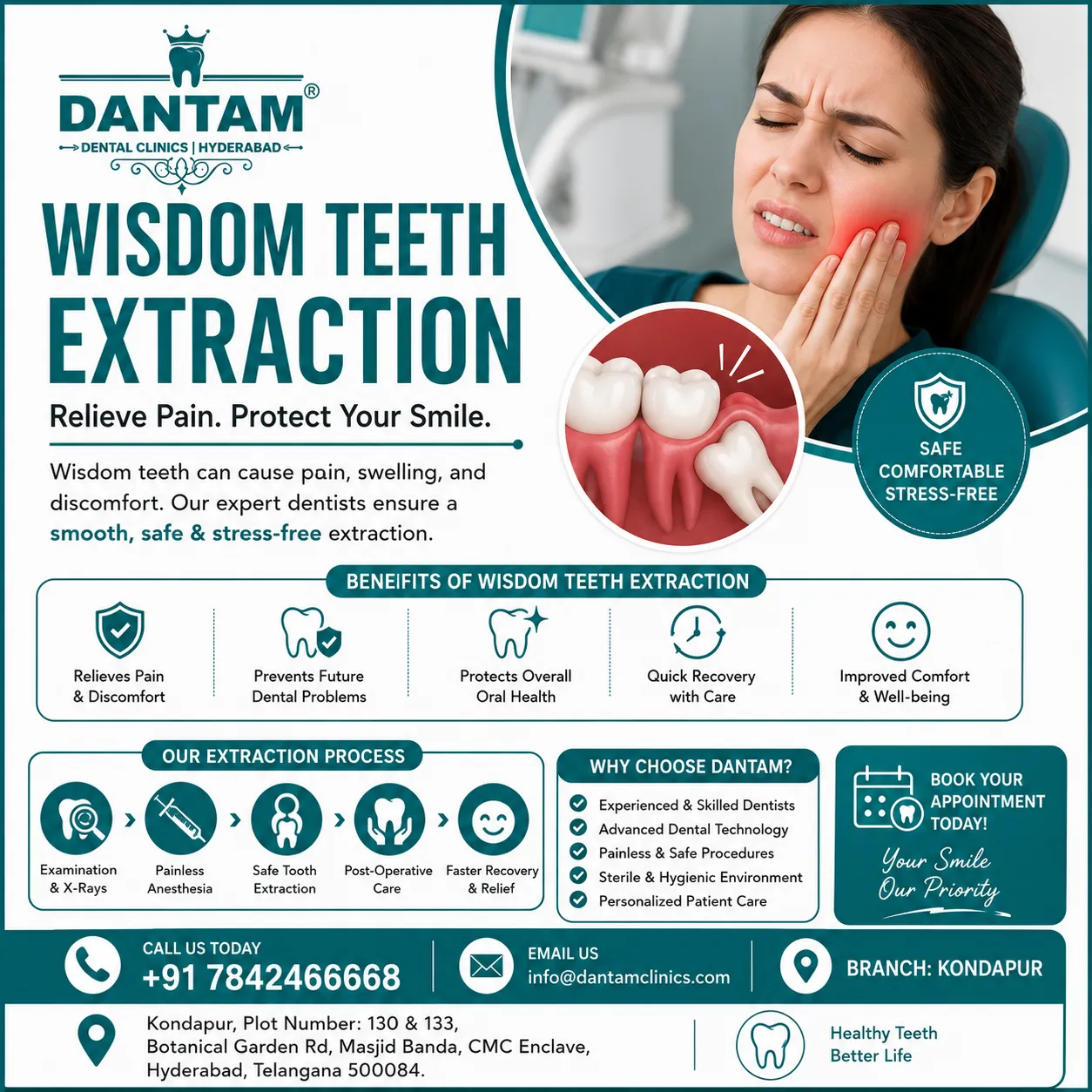 Wisdom Teeth Extractions in Kondapur for Safe, Comfortable, and Advanced Tooth Removal.