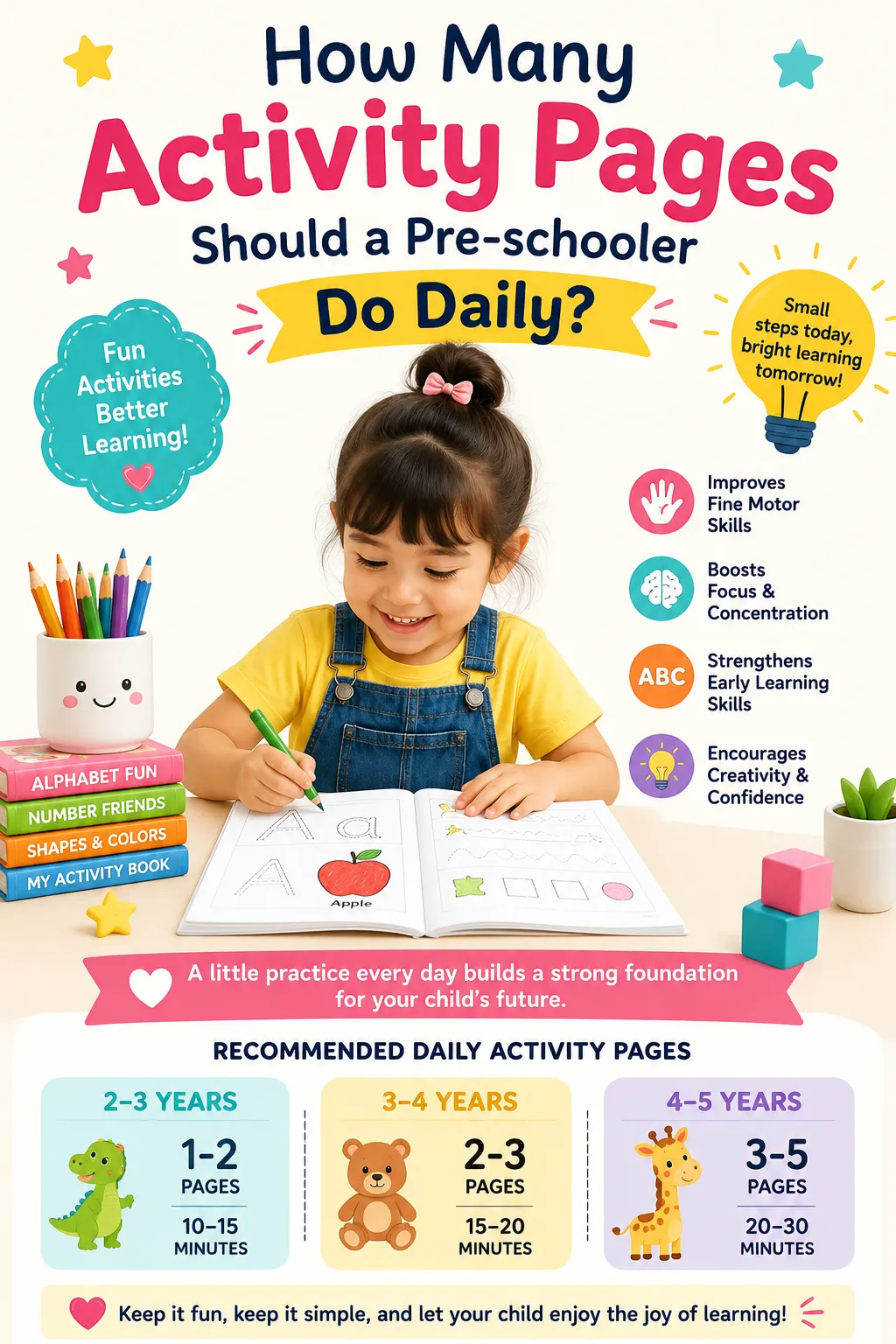 How Many Activity Pages Should a Pre-schooler Do Daily?