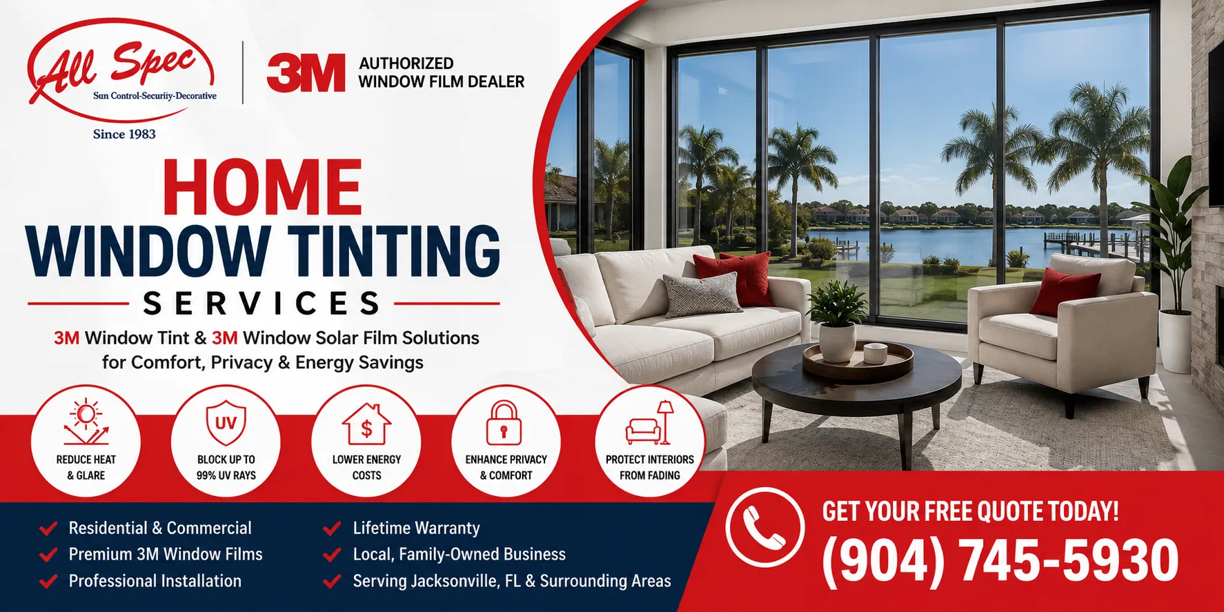 Home Window Tinting Services in Jacksonville, FL: The Complete Guide to 3M Window Tint & 3M Window Solar Film (2026)