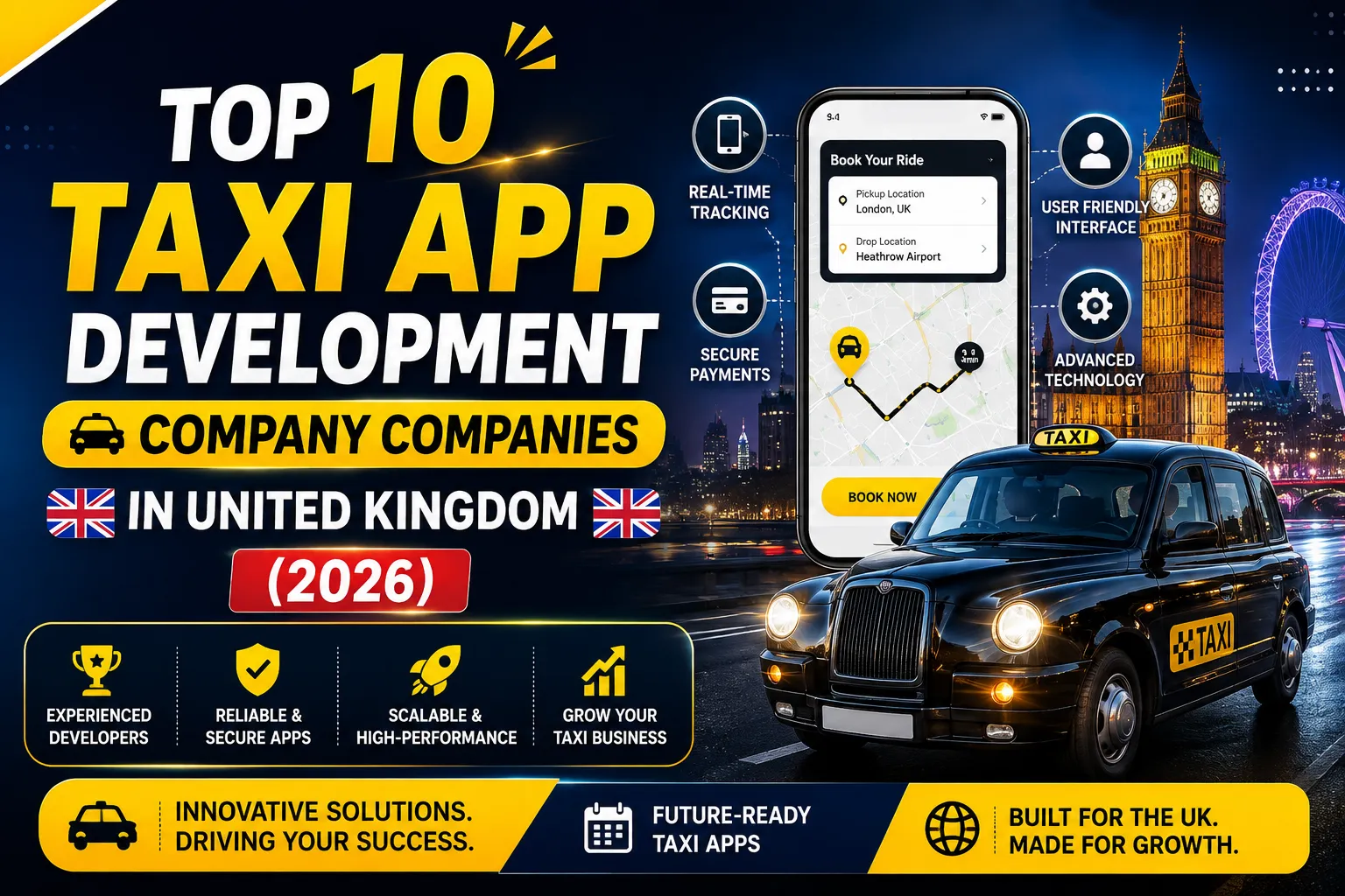 Top 10 Taxi App Development Company Companies in United Kingdom (2026)