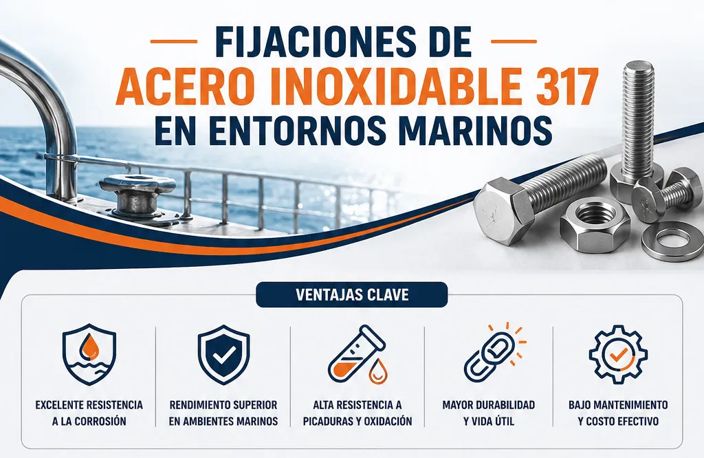 Fijaciones de acero inoxidable 317 en entornos marinos
