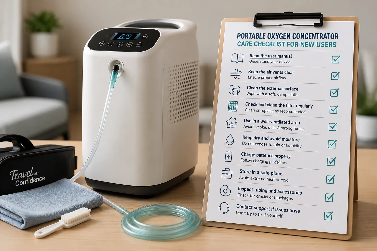 Portable Oxygen Concentrator Care Checklist for New Users