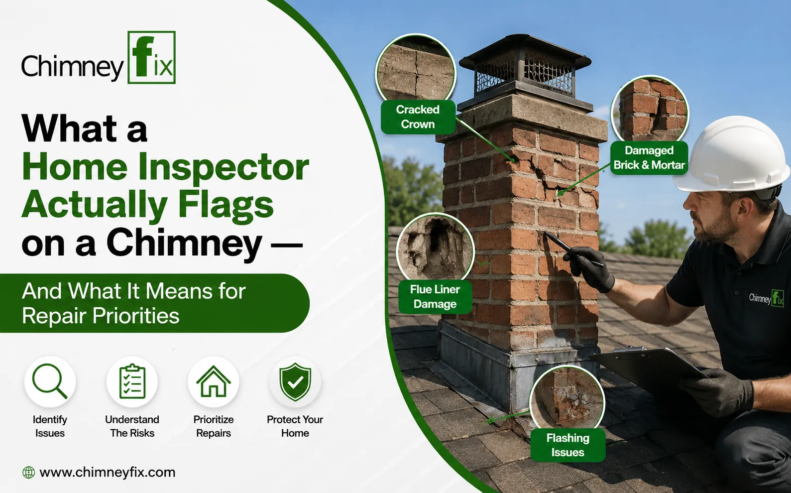 What a Home Inspector Actually Flags on a Chimney — And What It Means for Repair Priorities