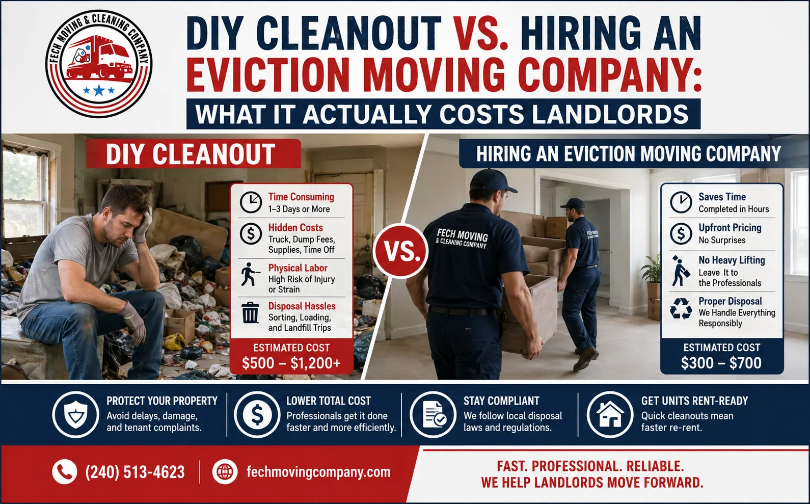 DIY Cleanout vs. Hiring an Eviction Moving Company: What It Actually Costs Landlords