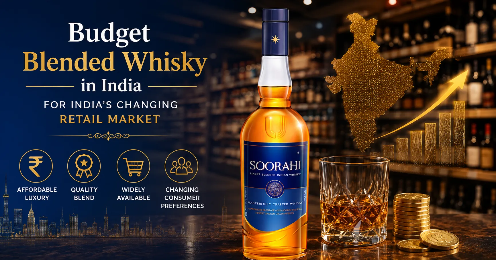 Budget Blended Whisky in India for India's Changing Retail Market