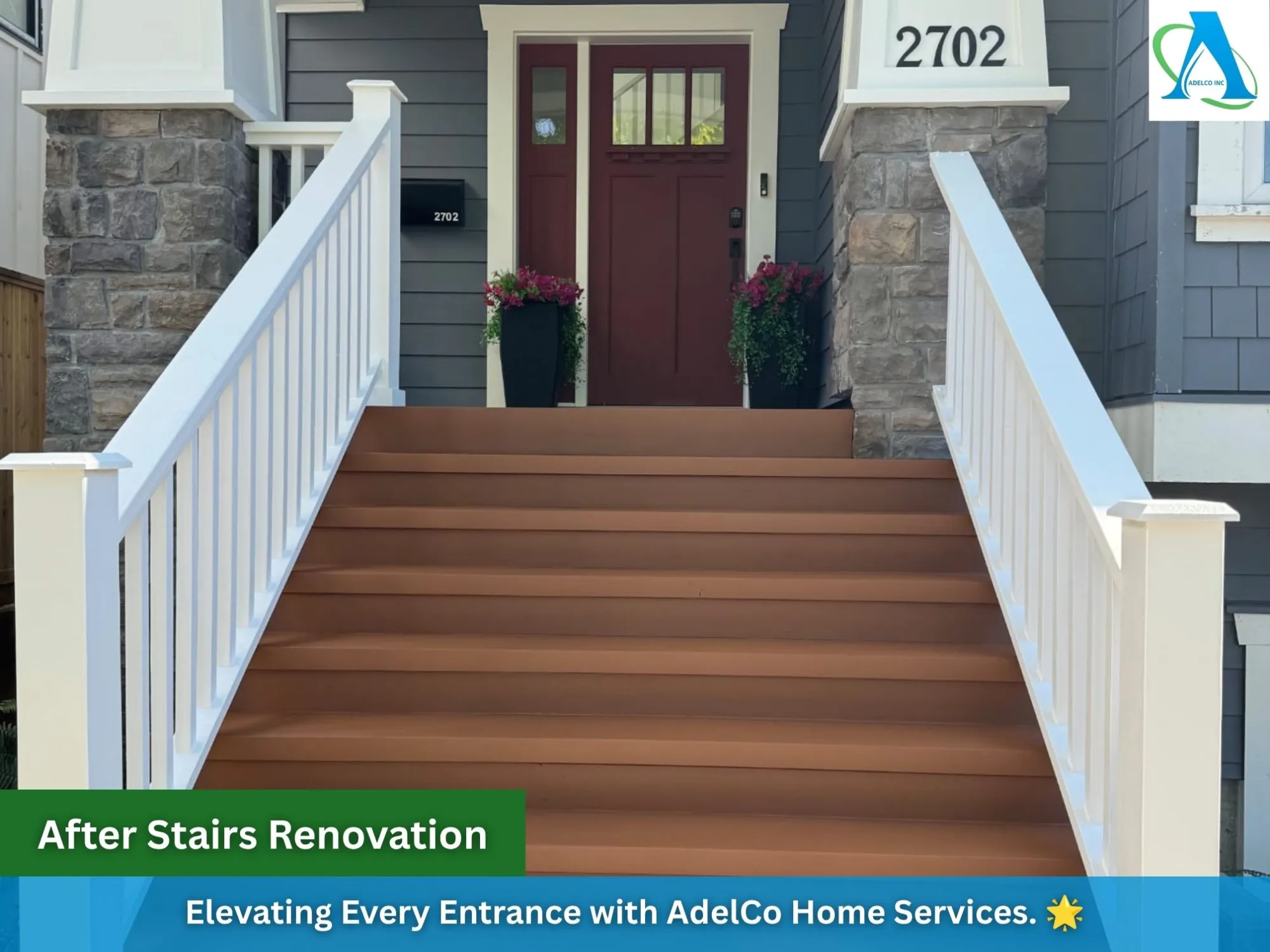 AdelCo Home Services - Before & After Stairs Renovation in Vancouver
