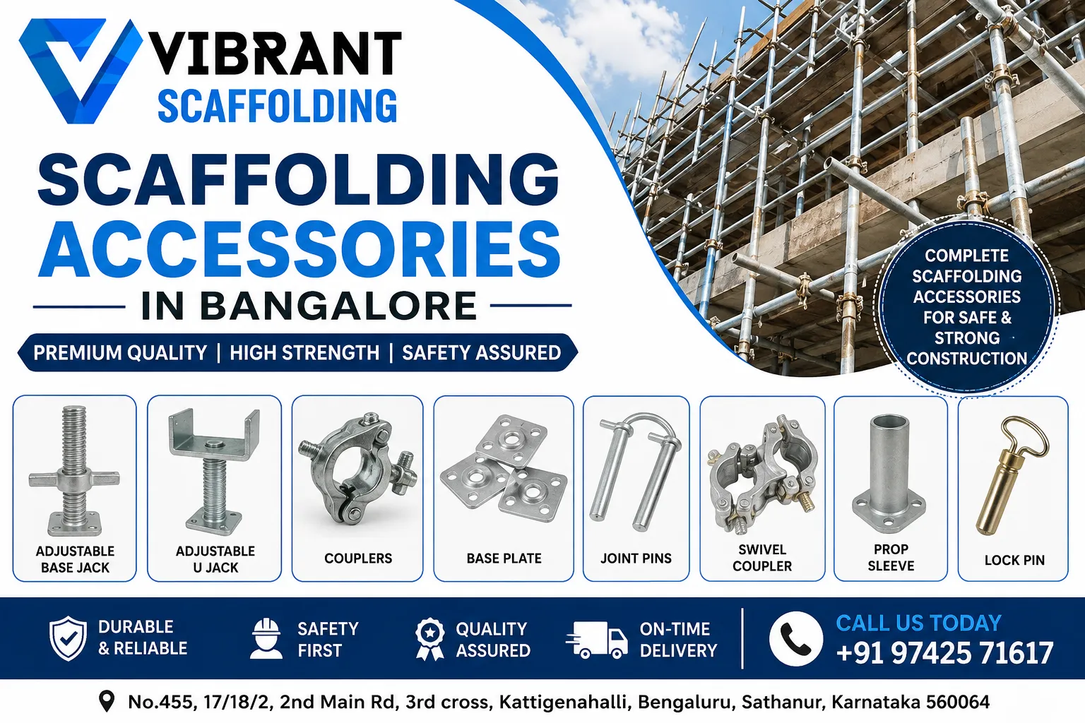 Complete Guide to Scaffolding Accessories in Bangalore, Scaffolding for Sale, Hire & Quality Scaffolding Material | Vibrant Scaffolding