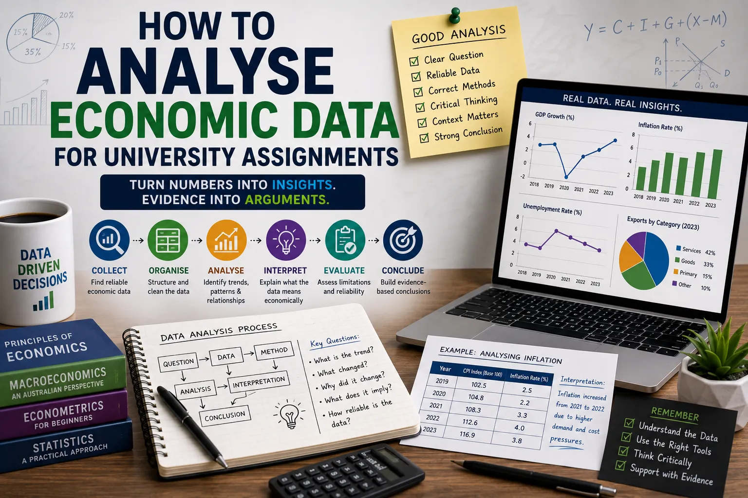 How to Analyse Economic Data for University Assignments