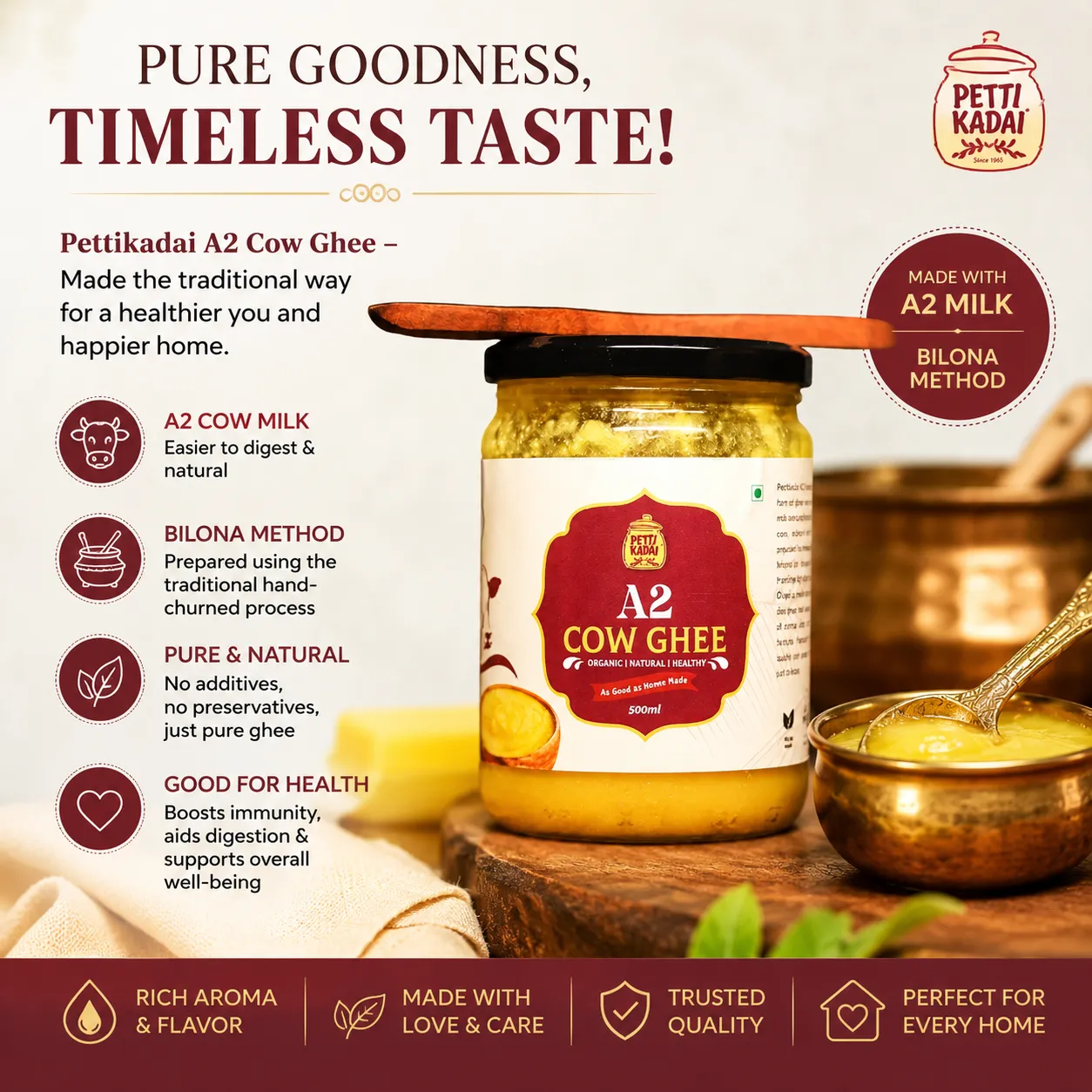 Bilona A2 Cow Ghee: Why Traditional Preparation Makes a Difference | Pettikadai