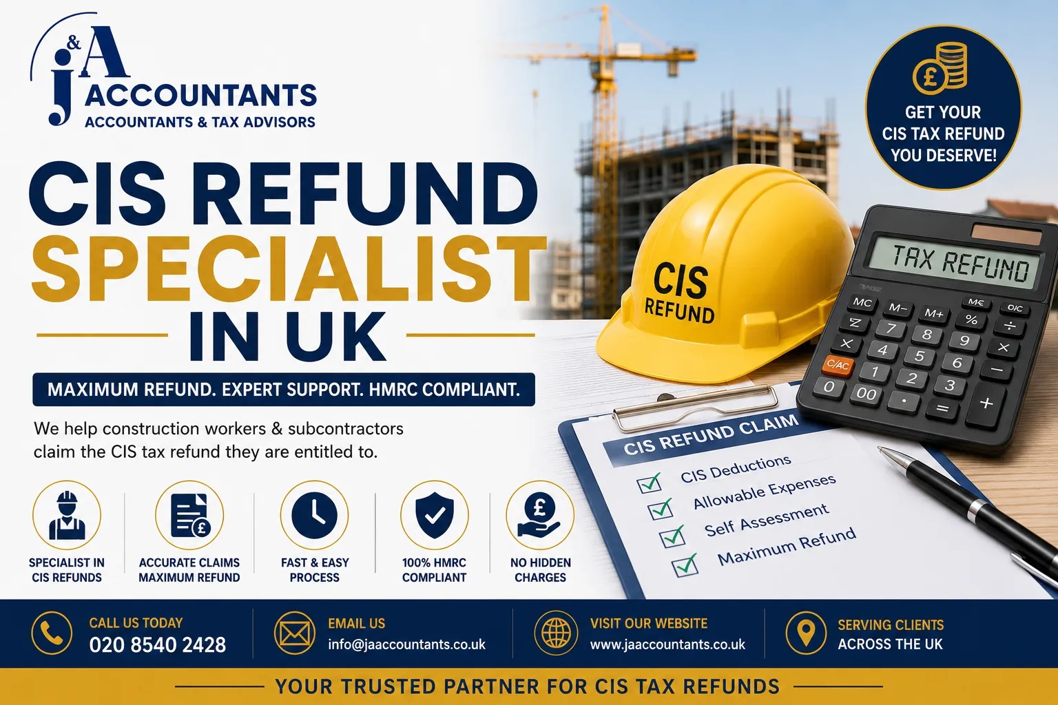 CIS Refund Specialist in UK: Maximising Construction Industry Scheme Tax Refunds
