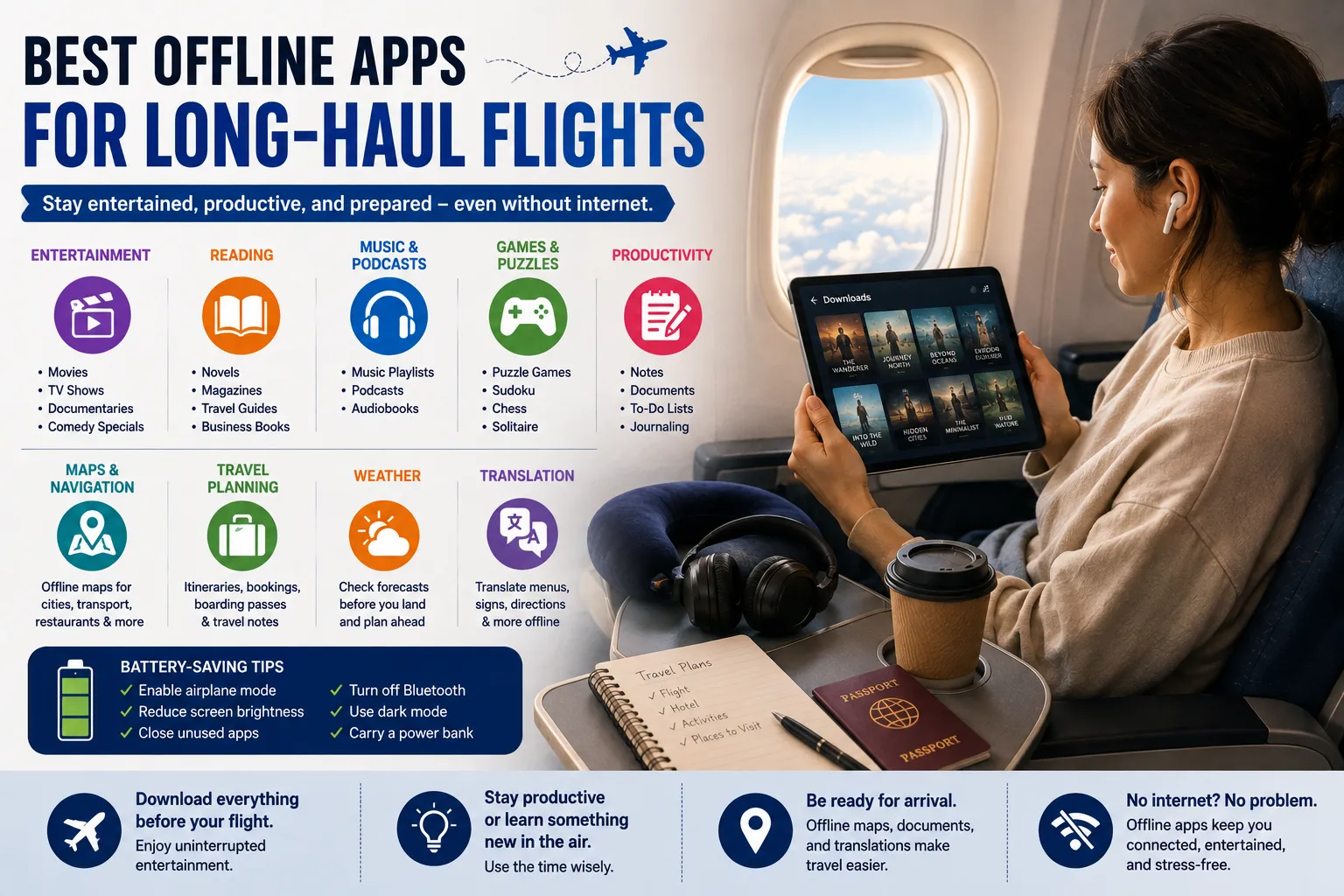Best Offline Apps for Long-Haul Flights: Stay Entertained Without Internet