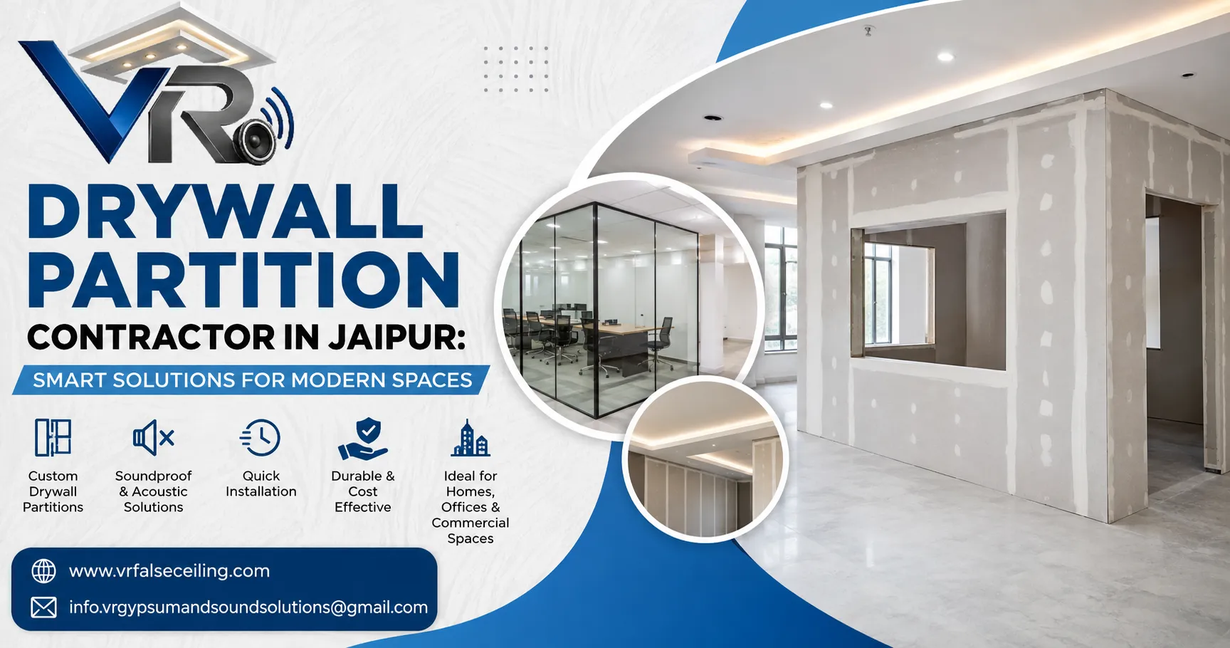 Gypsum Board Partitions in Jaipur: A Smart Choice for Modern Interiors
