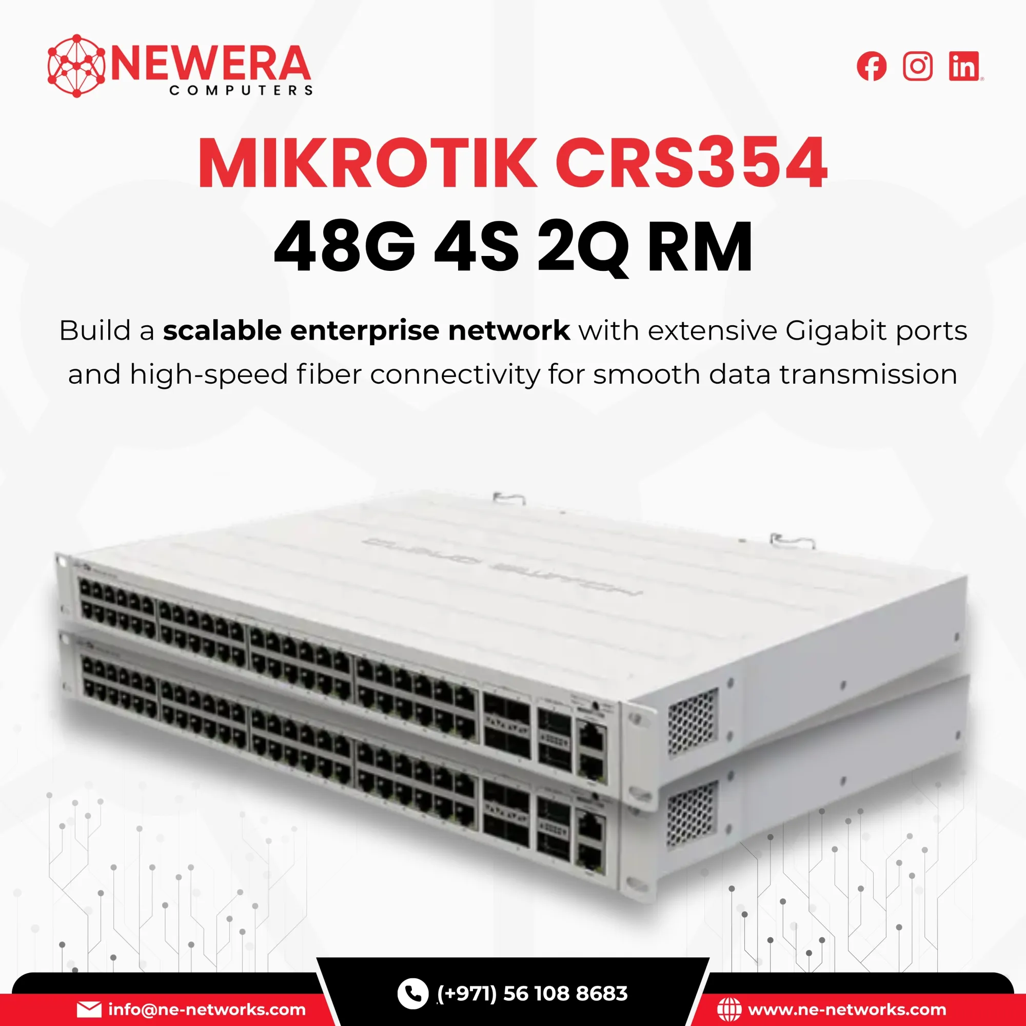 Buy MikroTik CRS354-48G-4S+2Q+RM High-Performance Managed Network Switch | Newera Computers