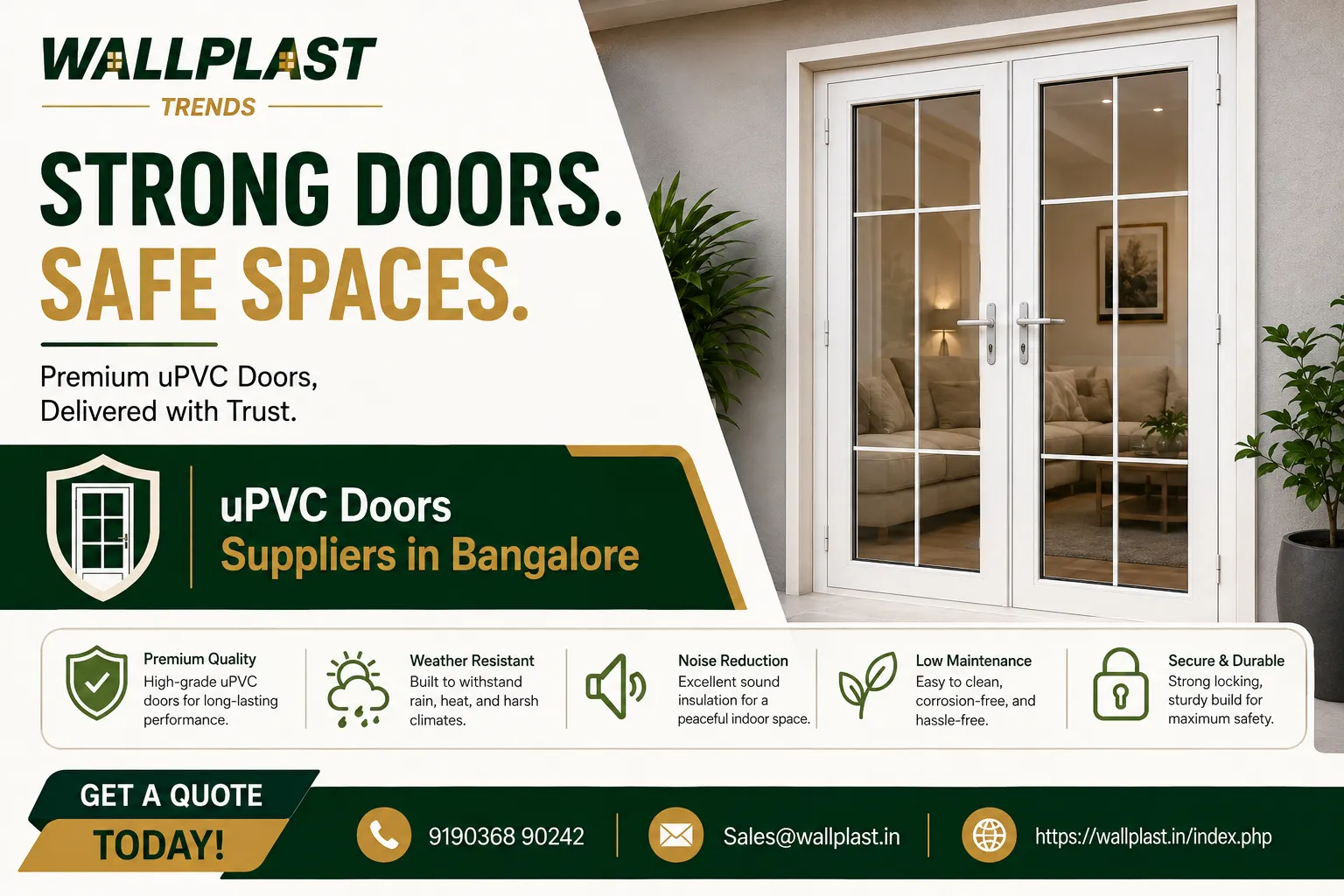 uPVC Doors Suppliers in Bangalore