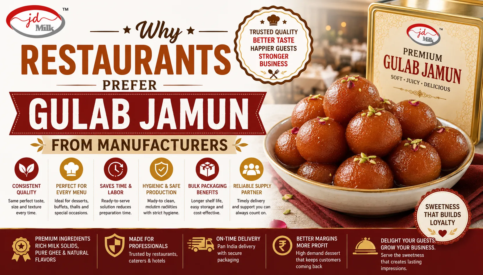 Why Restaurants Prefer Gulab Jamun from Manufacturers
