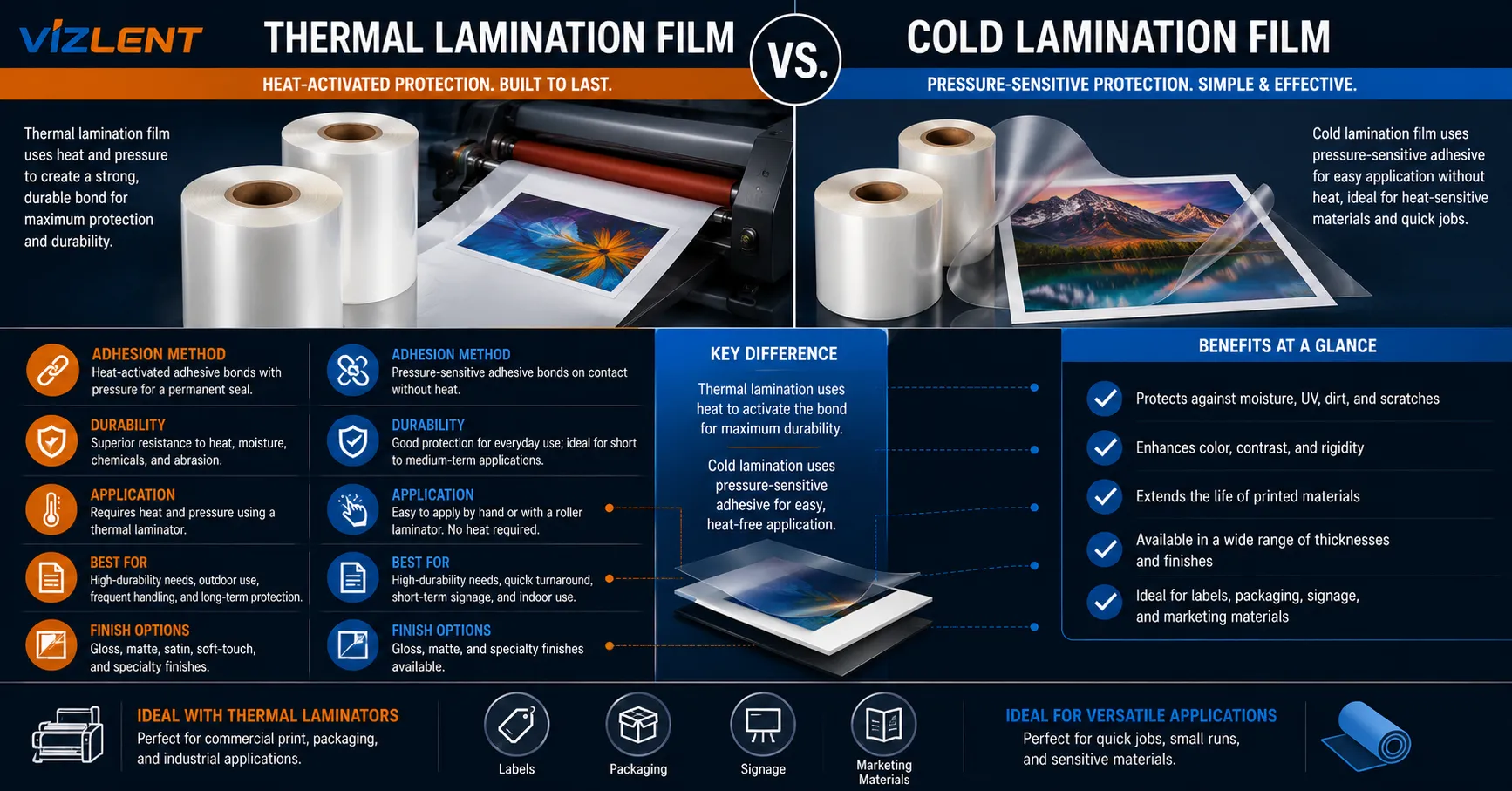 Thermal Lamination Film vs. Cold Lamination Film: Performance and Application Differences