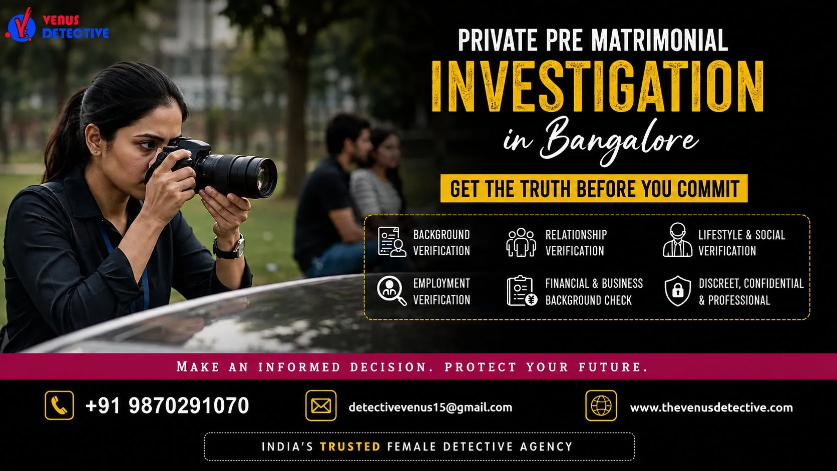 Private Pre Matrimonial Investigation in Bangalore | Venus Detective Agency