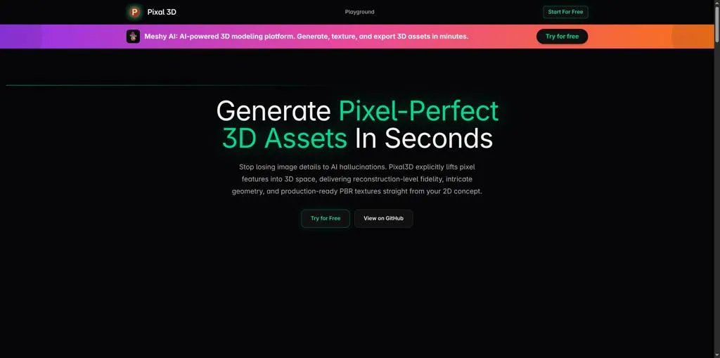 Image to 3D Generation: Pixal3D Turns Any Photo into a 3D Asset