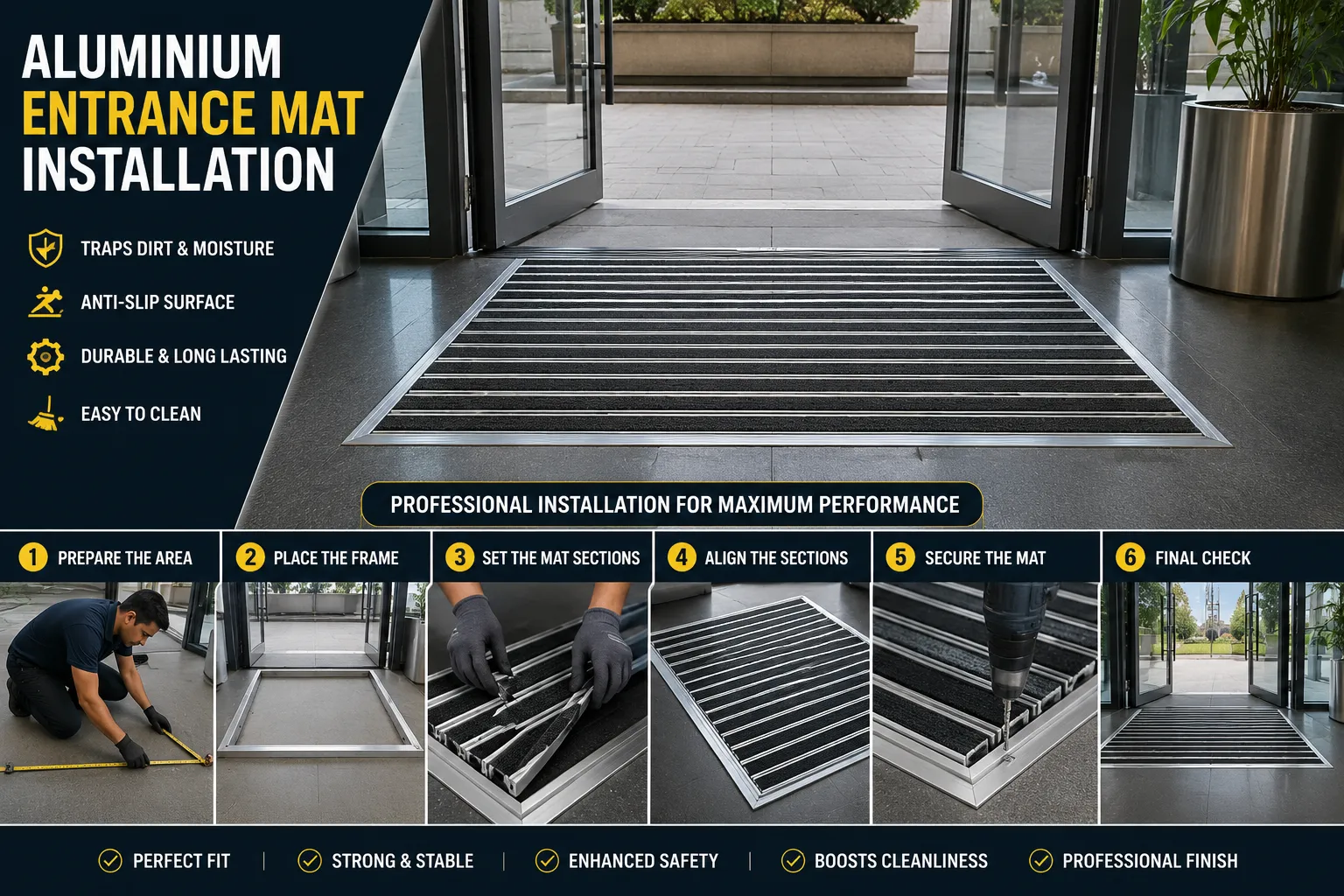 Aluminium Entrance Mat Installation