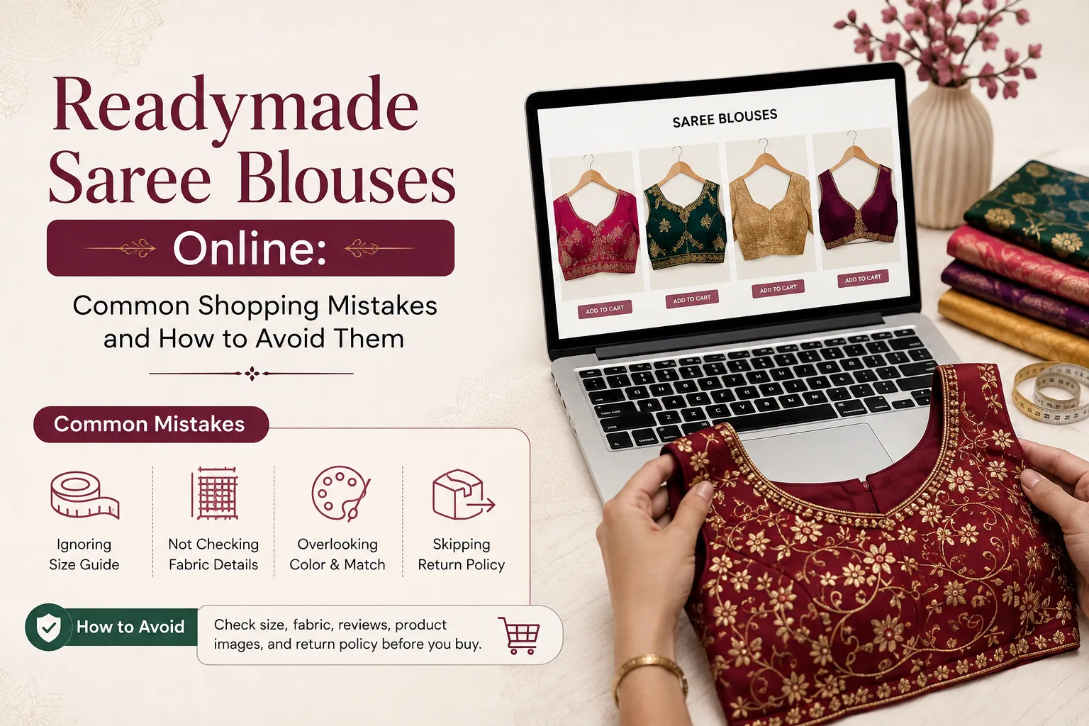 Readymade Saree Blouses Online: Common Shopping Mistakes and How to Avoid Them