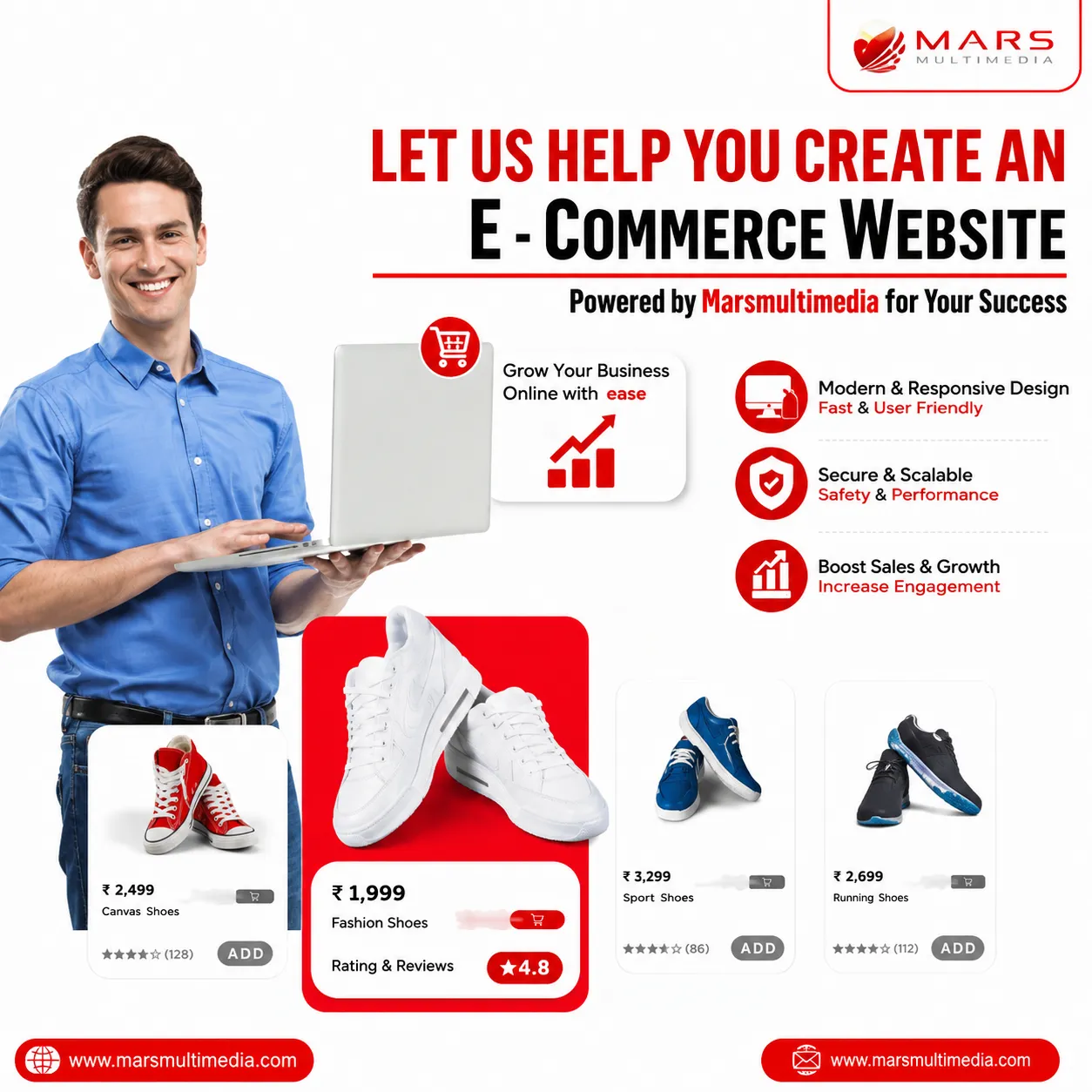 Digital marketing agency offering SEO, web development, social media marketing.