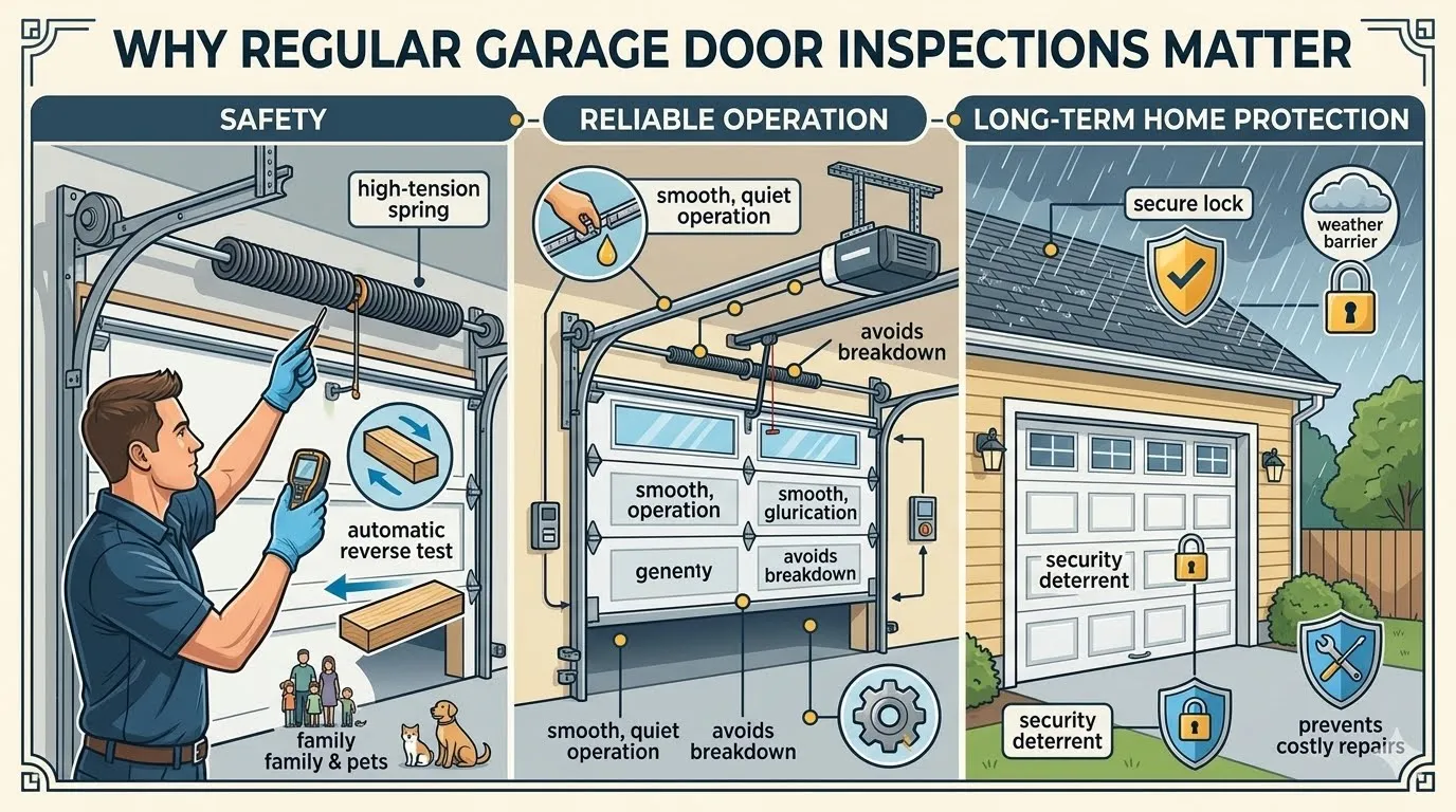 Why Regular Garage Door Inspections Matter for Safety, Reliable Operation, and Long-Term Home Protection