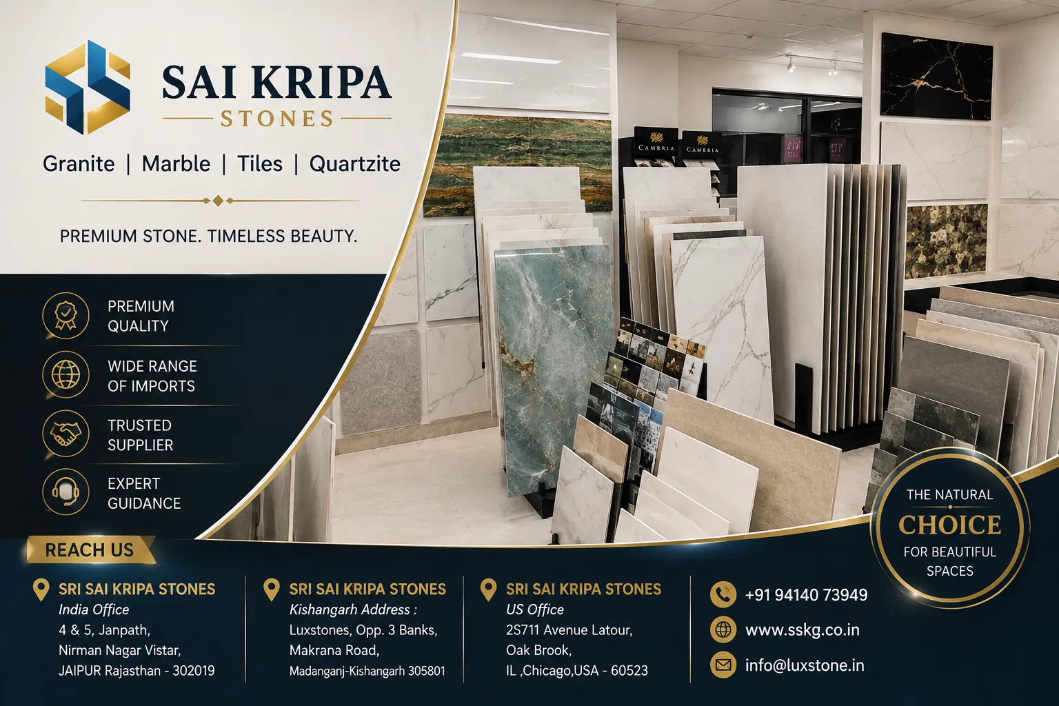 The Complete Buyer's Guide to Natural Stone in Jaipur: Marble, Granite, Tiles & Quartzite