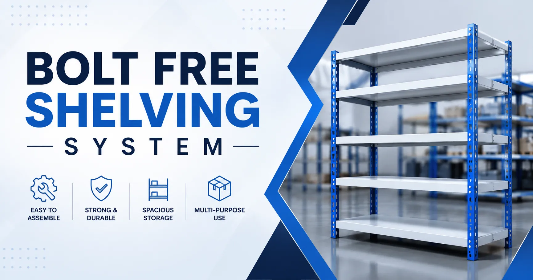How a Bolt Free Shelving System Improves Warehouse Efficiency