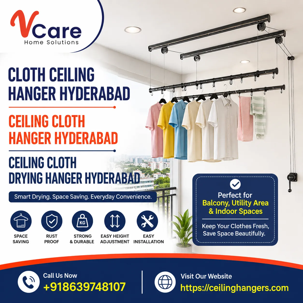 Cloth Ceiling Hanger Hyderabad: A Smart Solution for Easy Clothes Drying