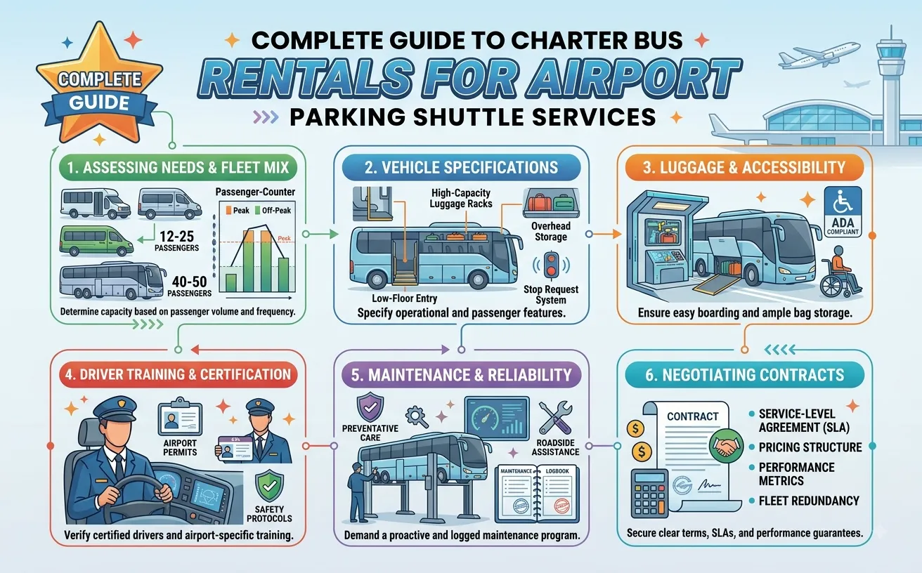Complete Guide to Charter Bus Rentals for Airport Parking Shuttle Services
