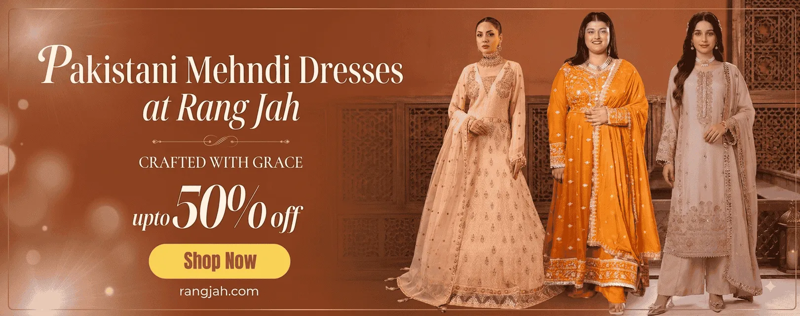 Pakistani Mehndi Dresses at Rang Jah: Latest Designs & Trends
