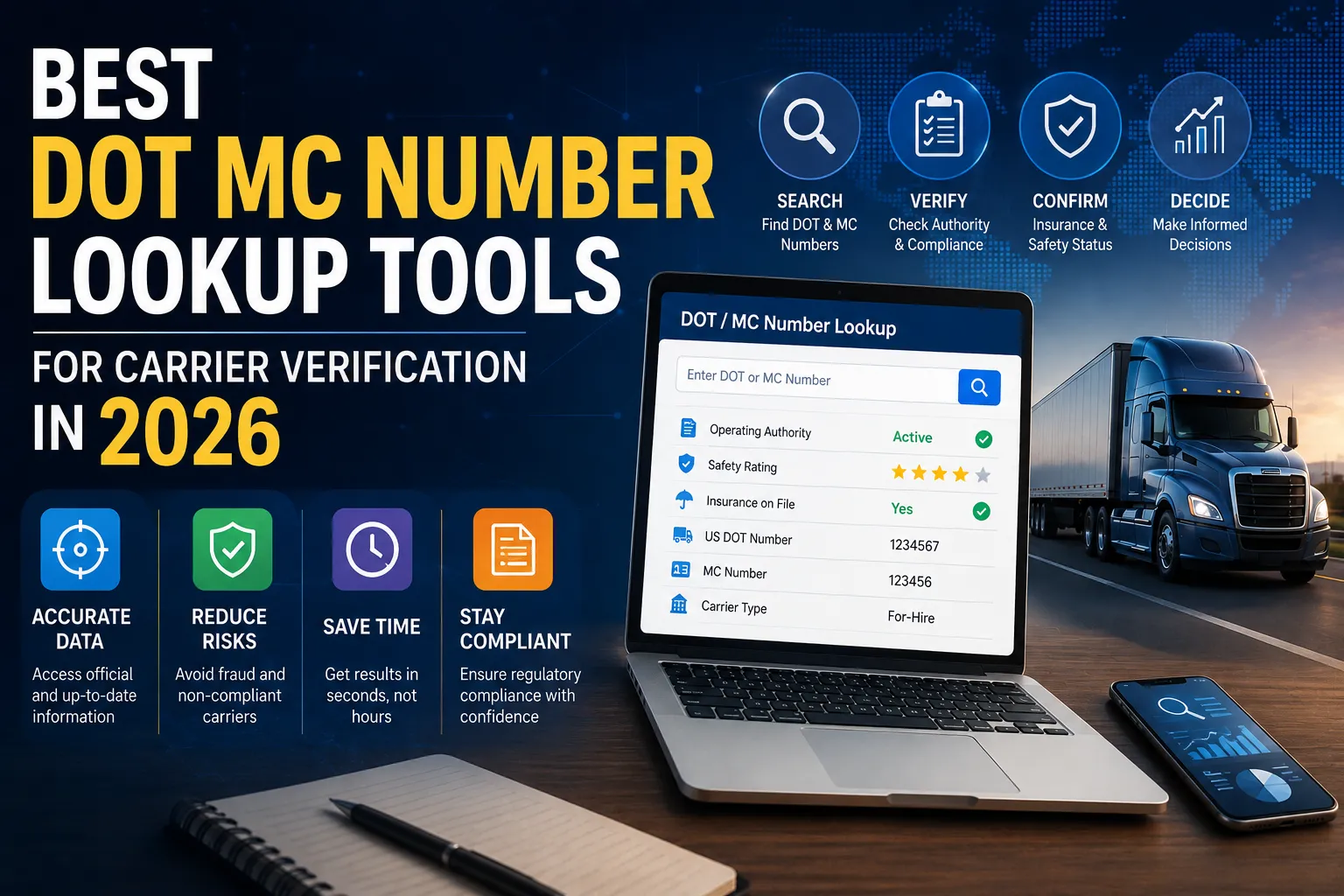 Best DOT MC Number Lookup Tools for Carrier Verification in 2026