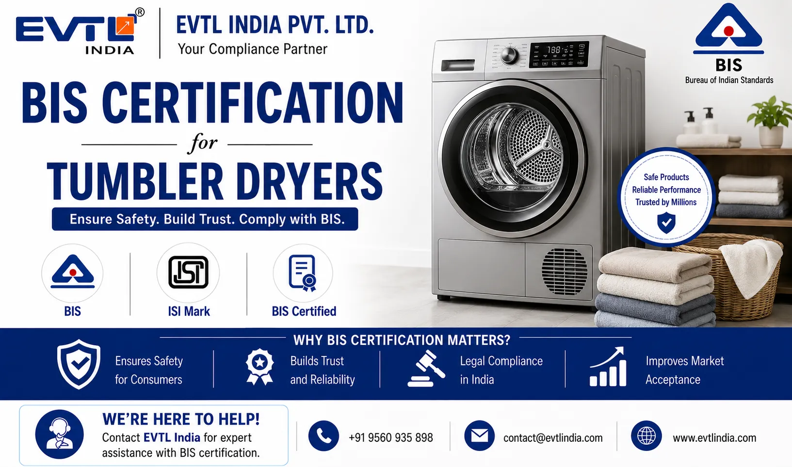 BIS Certification for Tumbler Dryers in India