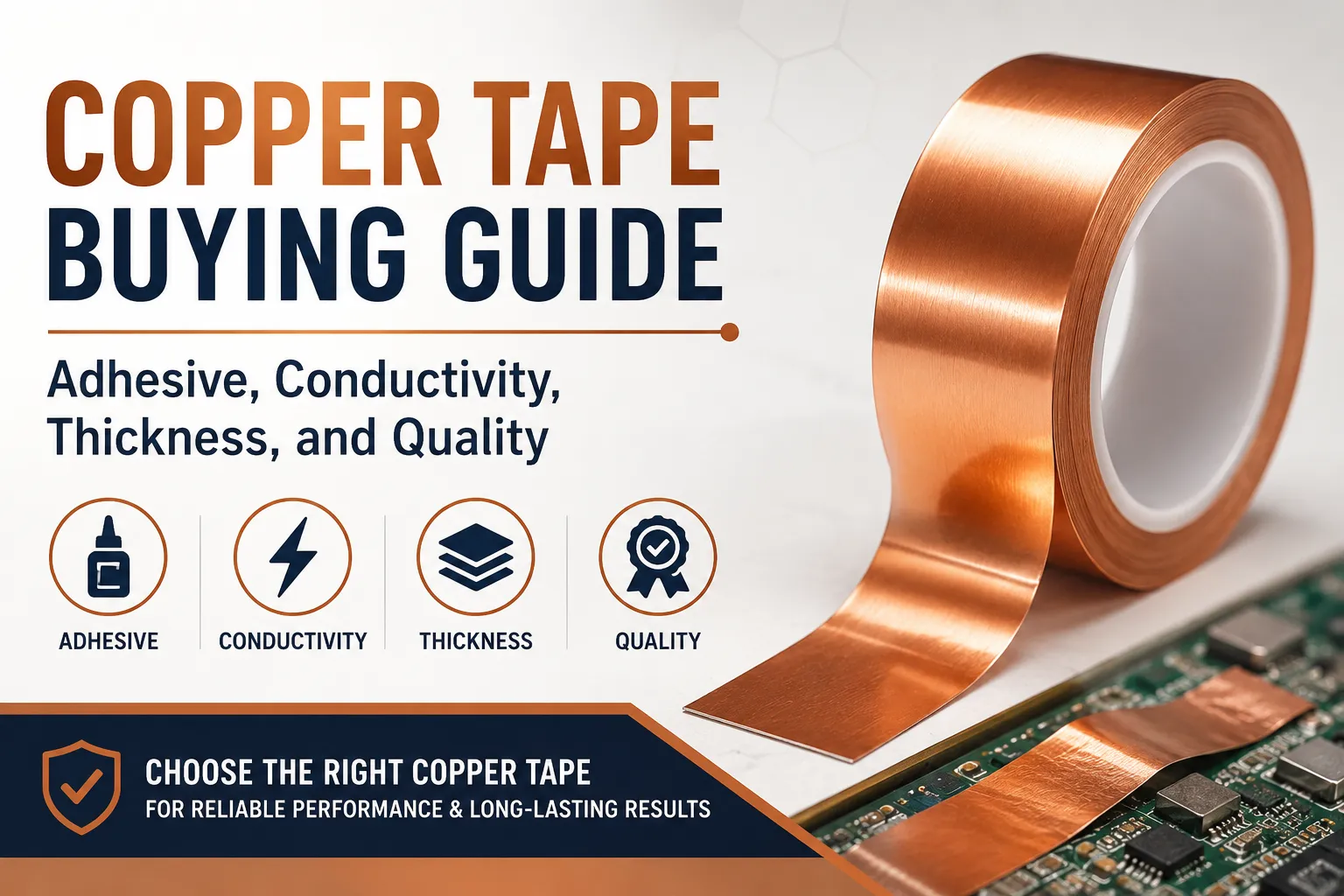 Copper Tape Buying Guide: Adhesive, Conductivity, Thickness, and Quality