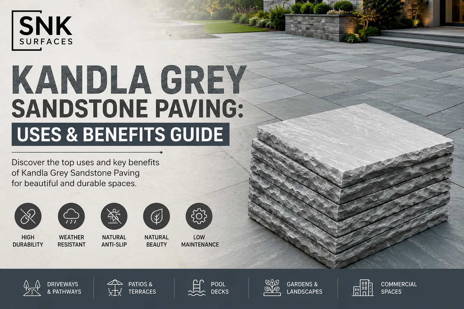 Kandla Grey Sandstone Paving: Uses and Benefits Guide