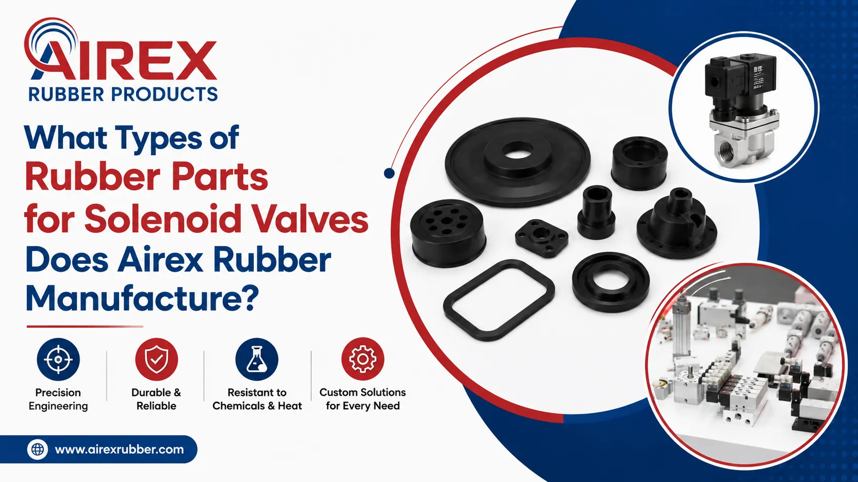 What Types of Rubber Parts for Solenoid Valves Does Airex Rubber Manufacture?
