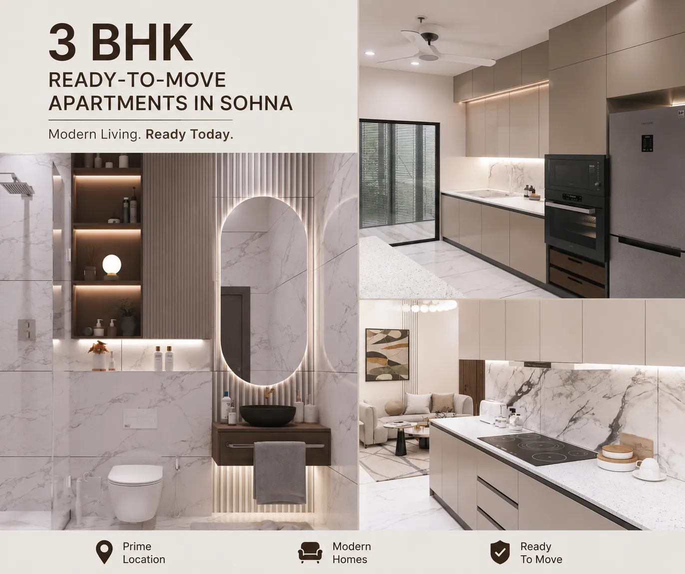 Why Choose a 3 BHK Ready-to-Move Apartment in Sohna?